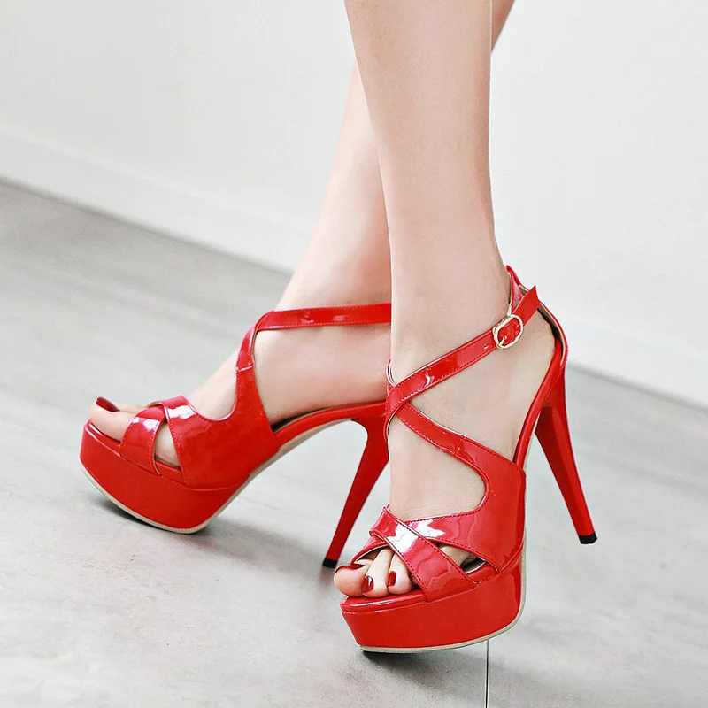 Sandals women's new patent leather high heels night club Roman shoes women's shoes large shoes
Sandals women's new patent leather high heels night club Roman shoes women's shoes large shoes