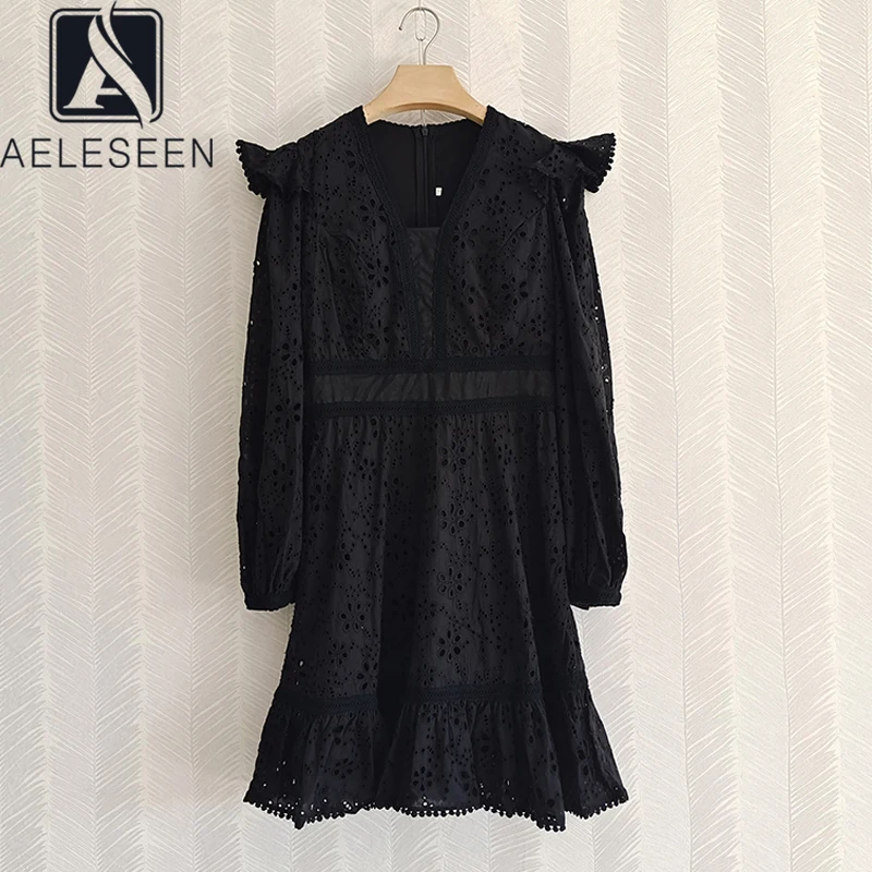 Женское кружевное платье AELESEEN, черно-белое платье с оборками и цветочным принтом, весна-осень 2019
Женское кружевное платье AELESEEN, черно-белое платье с оборками и цветочным принтом, весна-осень 2019