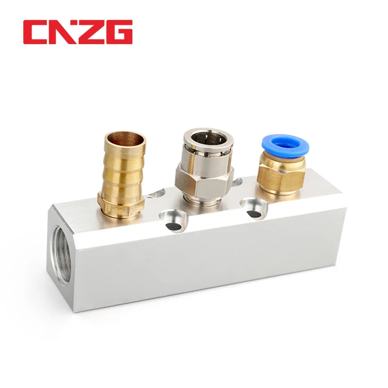 Алюминиевый разветвитель 1/2 "pt Thread Port 2 3 4 5 6 7 8 9 10 way 1/4 Пневматический воздушный
