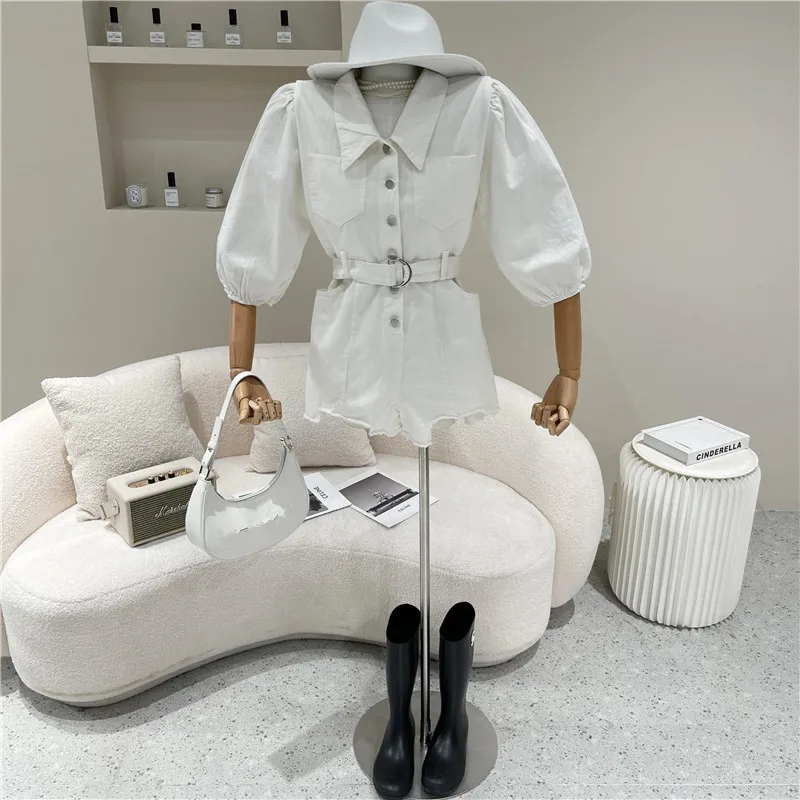 Women's Spring Summer 2021 Niche Design Fashion Bubble Sleeve Tooling Denim Jumpsuit Shorts
Women's Spring Summer 2021 Niche Design Fashion Bubble Sleeve Tooling Denim Jumpsuit Shorts