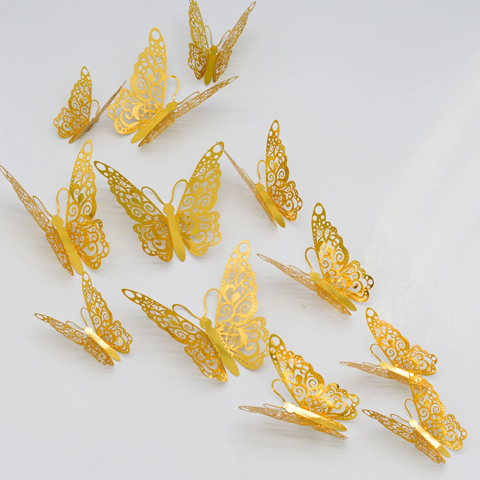 #37 Hollow Metal Texture Simulation Gold And Silver Butterfly Wall Sticker 12pcs Butterfly Wall Stickers
#37 Hollow Metal Texture Simulation Gold And Silver Butterfly Wall Sticker 12pcs Butterfly Wall Stickers
