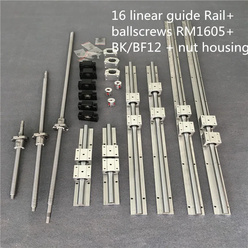 3 set ballscrew SFU1605-300/500/700+3BK/BF12 & 3set BK/BF12 & 6pcs SBR16 Linear Guide rails & 3 couplers for CNC Kit
3 set ballscrew SFU1605-300/500/700+3BK/BF12 & 3set BK/BF12 & 6pcs SBR16 Linear Guide rails & 3 couplers for CNC Kit
