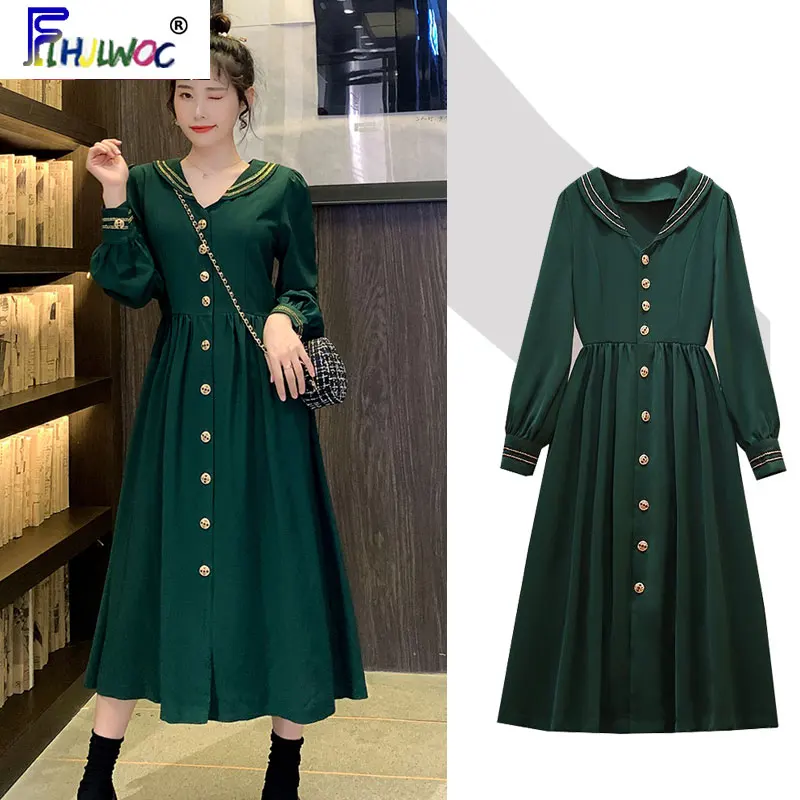 2020 Spring Fall Long Dresses Women Long Sleeve Cute Sweet V Neck Retro Vintage Button Shirt Dress Green 2715
2020 Spring Fall Long Dresses Women Long Sleeve Cute Sweet V Neck Retro Vintage Button Shirt Dress Green 2715