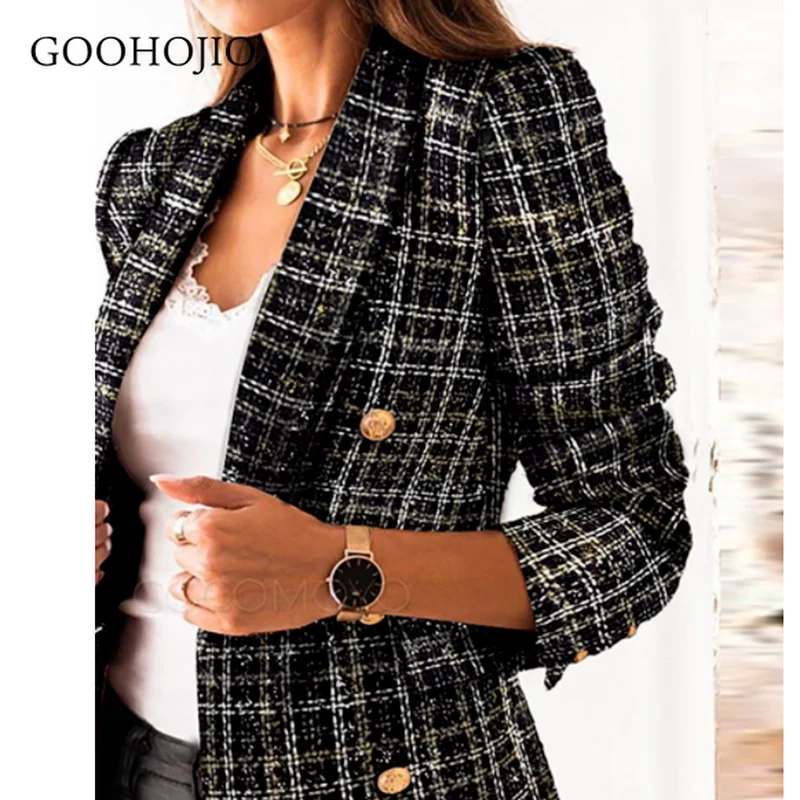 GOOHOJIO 2021 New Spring and Autumn Temperament Blazers Women Lattice Casual Chic Women Blazers Fashionable Blazers for Women
GOOHOJIO 2021 New Spring and Autumn Temperament Blazers Women Lattice Casual Chic Women Blazers Fashionable Blazers for Women