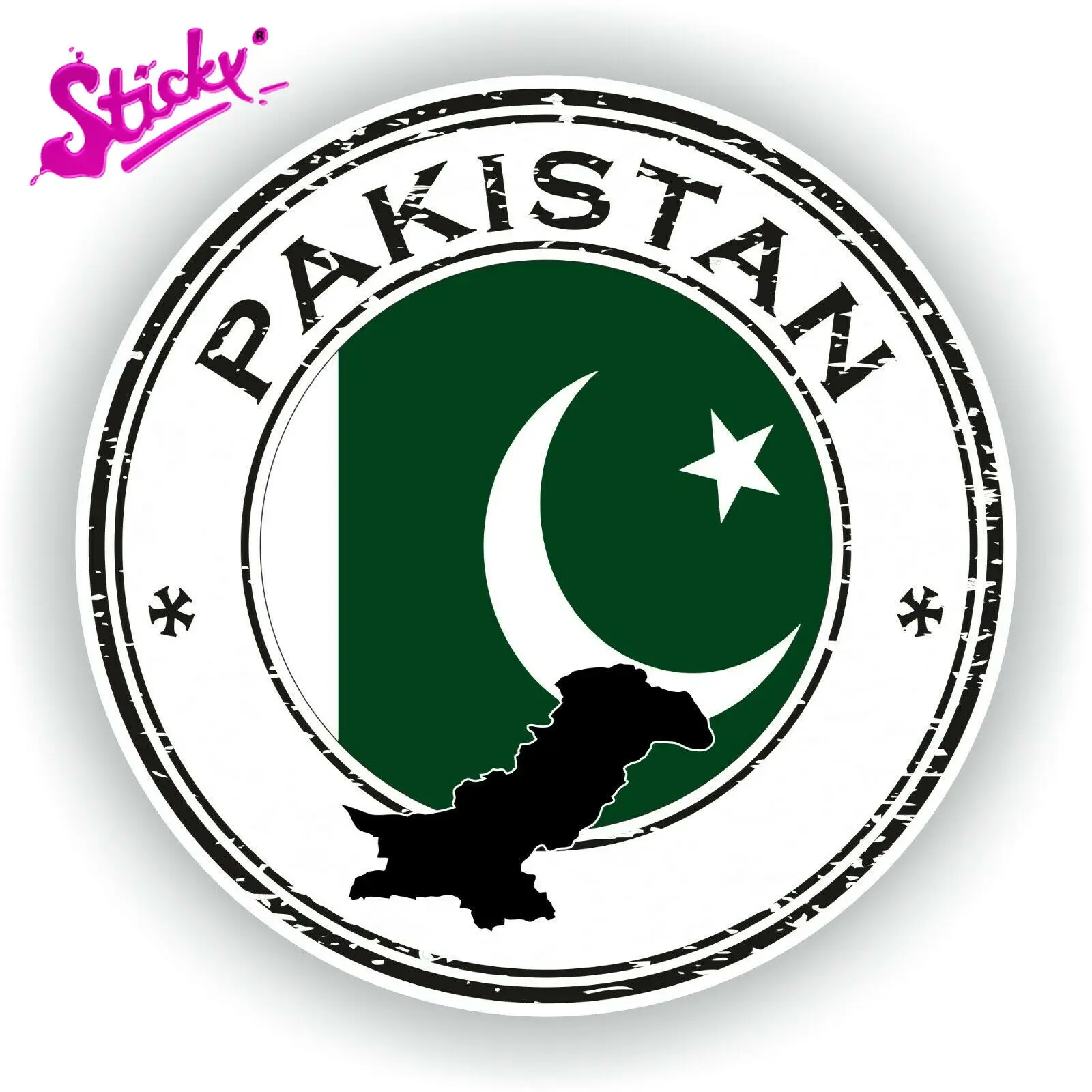 STICKY Pakistan Stamp Seal Sticker Decal for Car Truck Laptop Tablet Fridge Door decals guitar Window stickers
STICKY Pakistan Stamp Seal Sticker Decal for Car Truck Laptop Tablet Fridge Door decals guitar Window stickers