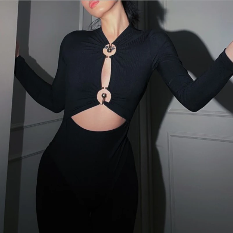 Cultiseed European Women Sexy Hollow Chest Metal Decoration Skinny Party Bodysuits Jumpsuits Female Ladies New Fashion Rompers
Cultiseed European Women Sexy Hollow Chest Metal Decoration Skinny Party Bodysuits Jumpsuits Female Ladies New Fashion Rompers