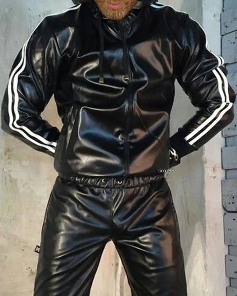 Mens Clothes Fashion Trending For Men Luxry ClothesMen's PU Leather Gloss Wetlook Jacke Jacket Hoodie Jogging Suit Sportswear
Mens Clothes Fashion Trending For Men Luxry ClothesMen's PU Leather Gloss Wetlook Jacke Jacket Hoodie Jogging Suit Sportswear