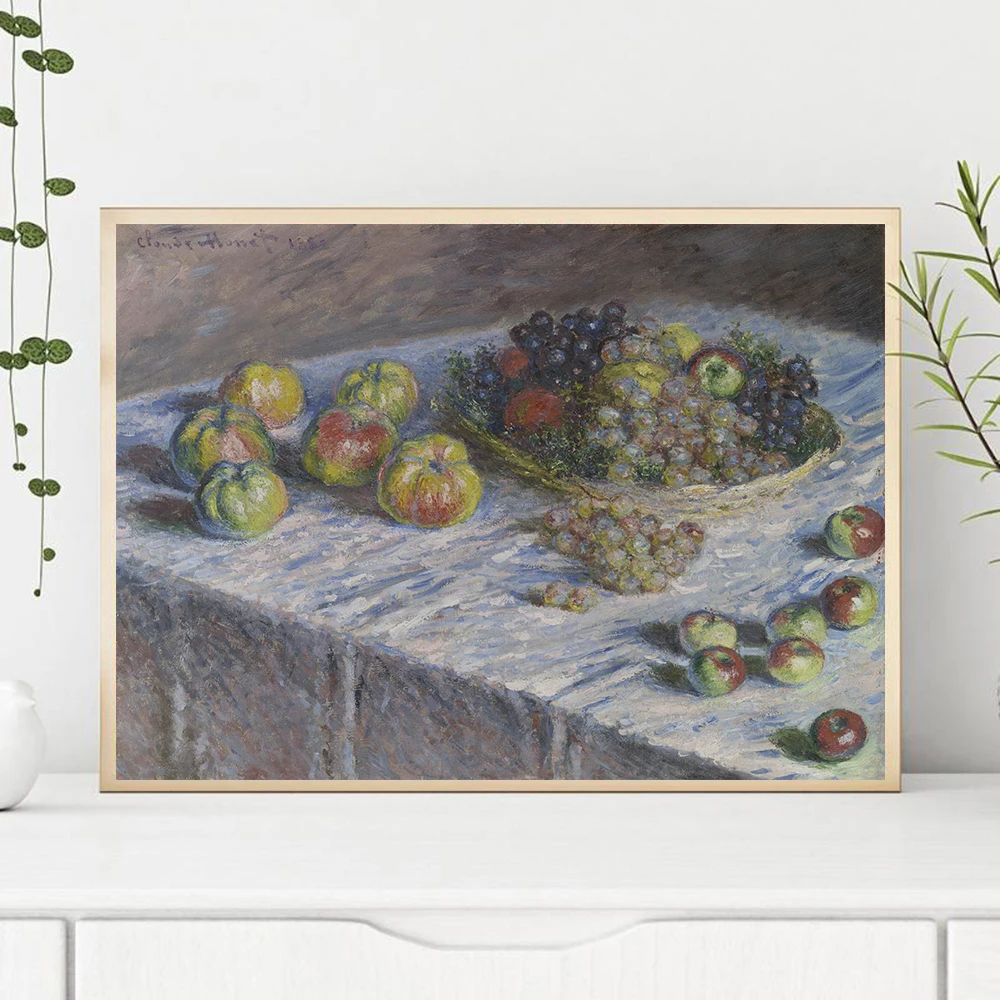 French Claude Monet Apples and Grapes Oil Painting Canvas Poster Print Cuadros Wall Picture For Home Living Room Decor
French Claude Monet Apples and Grapes Oil Painting Canvas Poster Print Cuadros Wall Picture For Home Living Room Decor