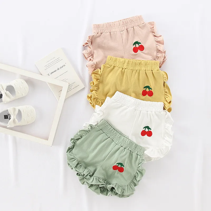 Little Girls Shorts Cherry Embroidery Sweet Style Stringy Selvedge Casual Short Trousers Summer Toddlers Breathable Lace Shorts
Little Girls Shorts Cherry Embroidery Sweet Style Stringy Selvedge Casual Short Trousers Summer Toddlers Breathable Lace Shorts