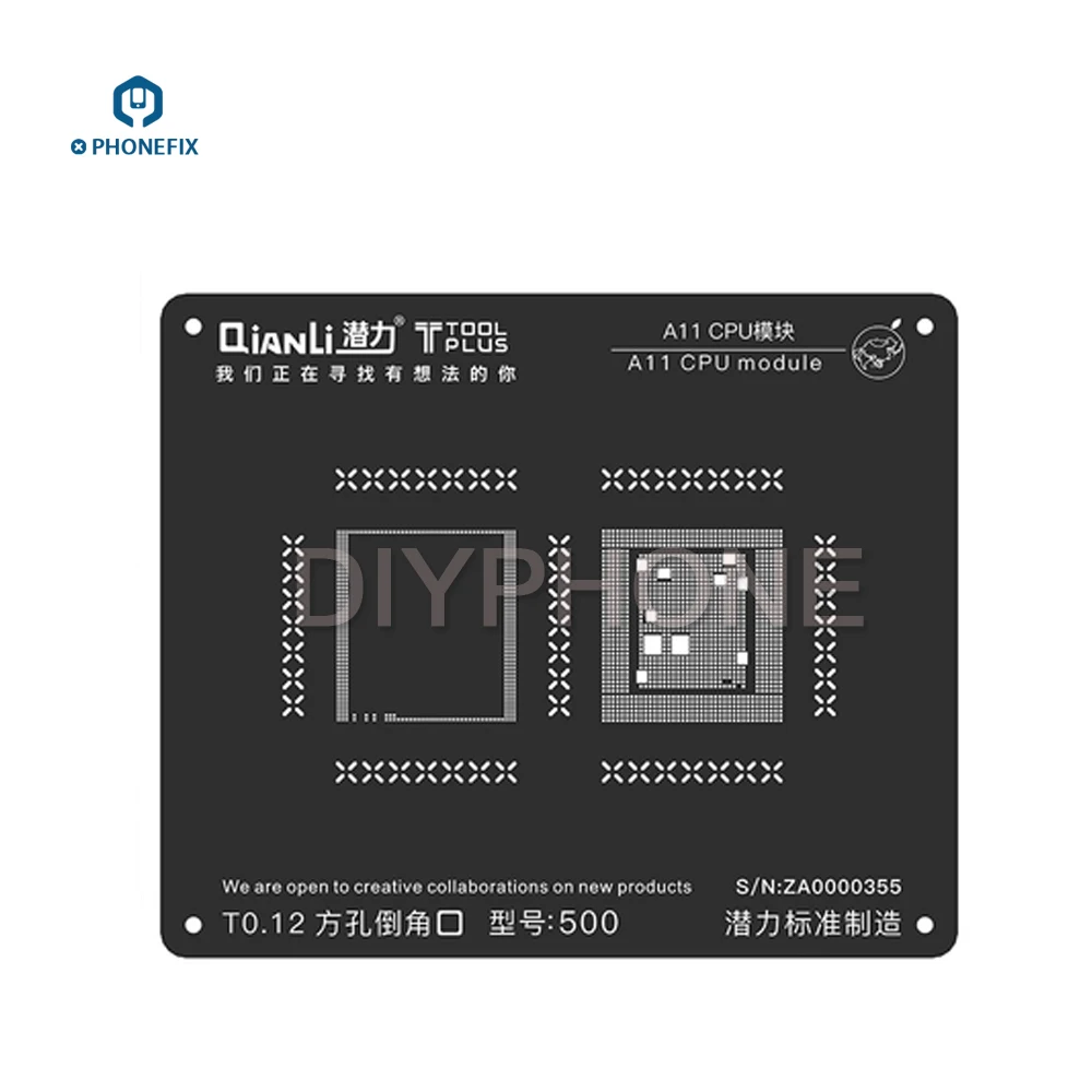 Qianli Black 3D BGA Reballing Stencil for iPhone A7 A8 A9 A10 A11 CPU Repair Tin Planting Reballing Plate for iPhone 6 7 8 8P X
Qianli Black 3D BGA Reballing Stencil for iPhone A7 A8 A9 A10 A11 CPU Repair Tin Planting Reballing Plate for iPhone 6 7 8 8P X