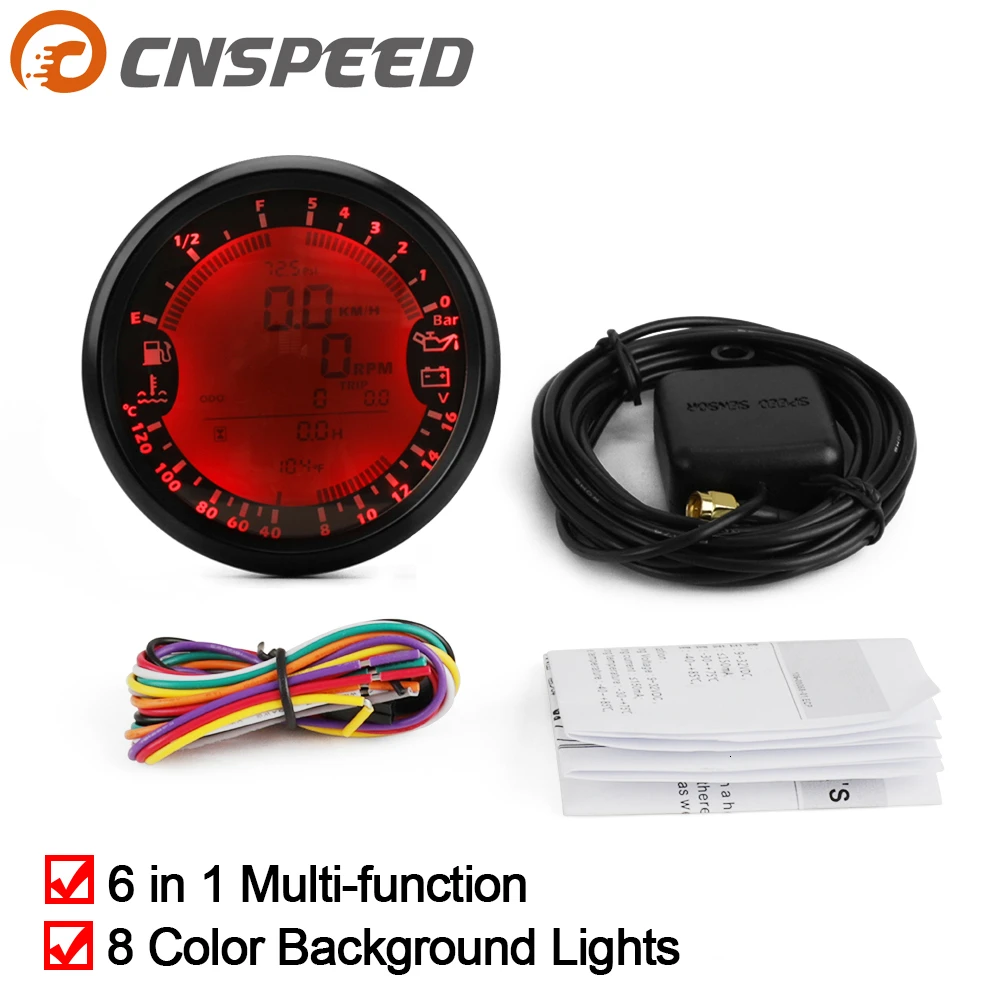 Universal 6 In 1 Multi-functional Gauge GPS Speedometer Tachometer Hour Water Temp Fuel Level Oil Pressure Voltmeter 12V 0-5Bar
Universal 6 In 1 Multi-functional Gauge GPS Speedometer Tachometer Hour Water Temp Fuel Level Oil Pressure Voltmeter 12V 0-5Bar