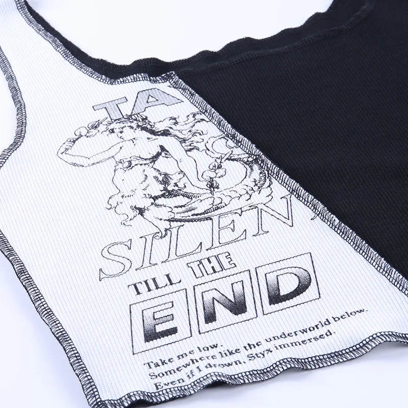 Patchwork Punk Bodycon Crop Top 2021 Vintage Harajuku Gothic Print Tank Top Summmer Sexy Casmioles Sleeveless Female Streetwear
Patchwork Punk Bodycon Crop Top 2021 Vintage Harajuku Gothic Print Tank Top Summmer Sexy Casmioles Sleeveless Female Streetwear