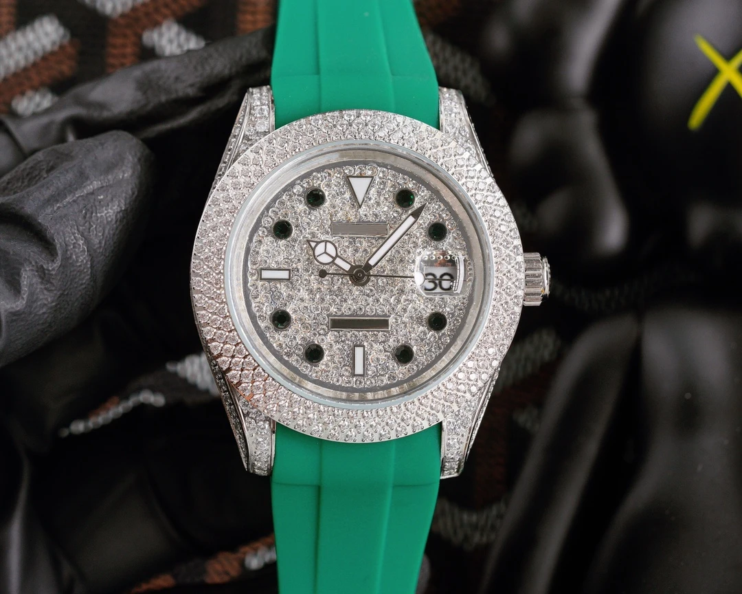 Men's Diamond 40mm Automatic Mechanical Watch Stainless Steel Watch Case Rubber Strap Watch Multifunction
Men's Diamond 40mm Automatic Mechanical Watch Stainless Steel Watch Case Rubber Strap Watch Multifunction