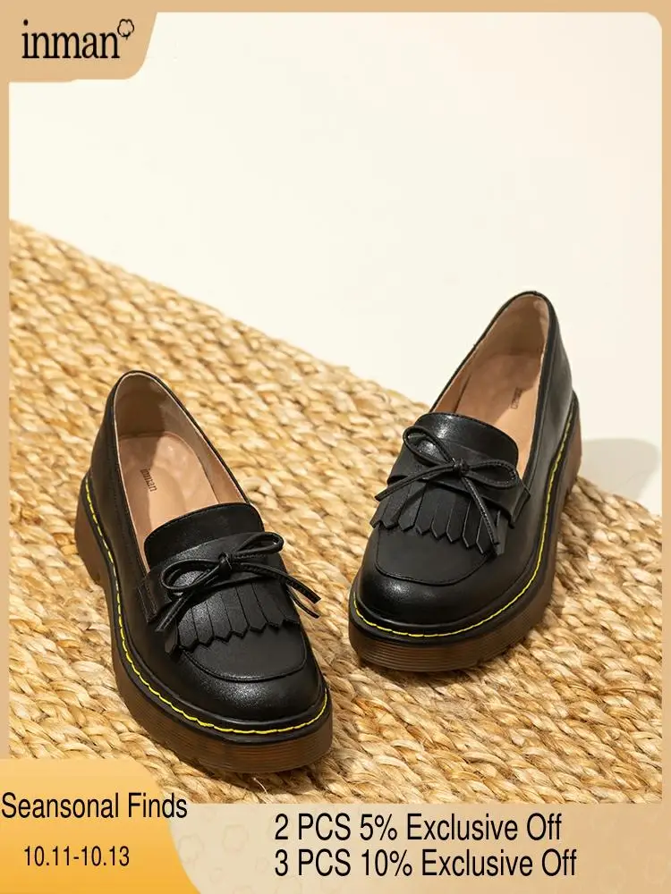 INMAN Janpanese Style Butterfly Bow Tie Loafers Women Sewing Stiching Design Cute Sweet Cow Genuine Leather Lady Slip On Shoes
INMAN Janpanese Style Butterfly Bow Tie Loafers Women Sewing Stiching Design Cute Sweet Cow Genuine Leather Lady Slip On Shoes