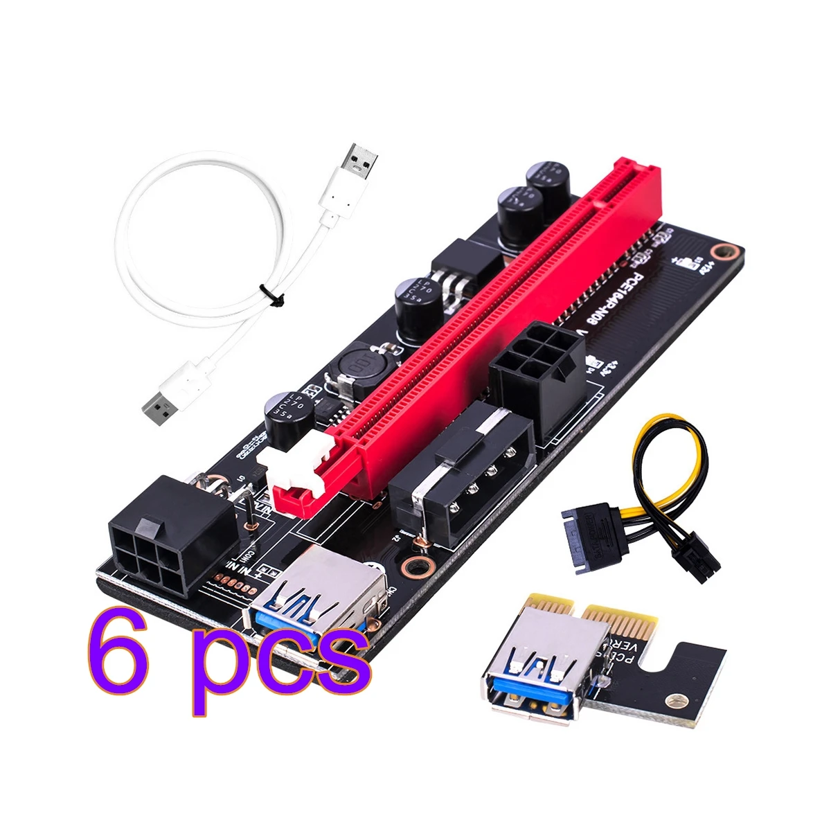 3/5/6Pcs PCI-E Riser Board Computer Accessory 1X 4X 8X 16X USB 3.0 GPU Extender Riser Card PCI-E GPU Adapter With 6pin Interface
3/5/6Pcs PCI-E Riser Board Computer Accessory 1X 4X 8X 16X USB 3.0 GPU Extender Riser Card PCI-E GPU Adapter With 6pin Interface