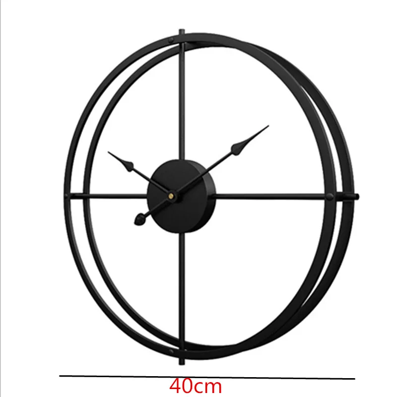 Большие настенные часы в стиле ретро железные бесшумные домашние с двойными