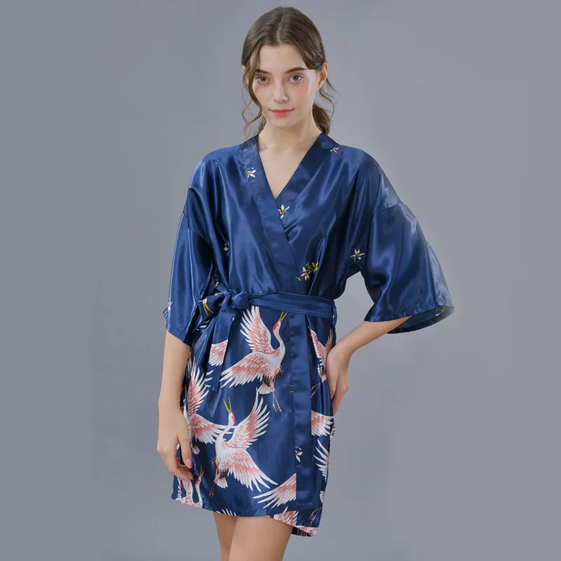 Women Faux Silk Kimono Robe Gown Summer 3/4 Sleeve Nightwear Crane Bathrobe Spring Autumn Casual Home Dress Loose Sleepwear
Women Faux Silk Kimono Robe Gown Summer 3/4 Sleeve Nightwear Crane Bathrobe Spring Autumn Casual Home Dress Loose Sleepwear