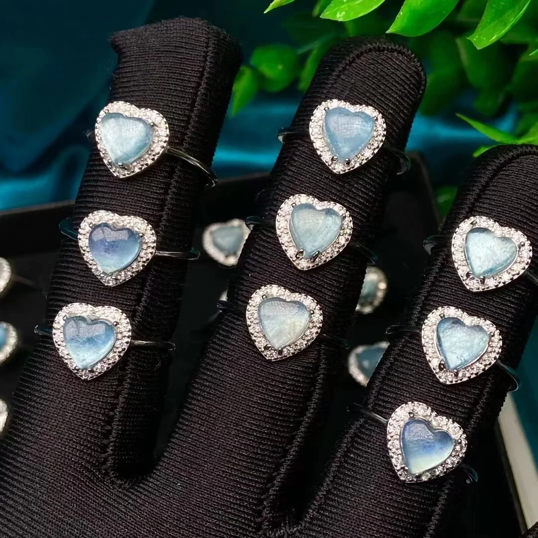 10PCS Romantic natural aquamarine heart-shaped ring for women Fashion natural crystal gemstone adjustable ring Women's jewelry
10PCS Romantic natural aquamarine heart-shaped ring for women Fashion natural crystal gemstone adjustable ring Women's jewelry