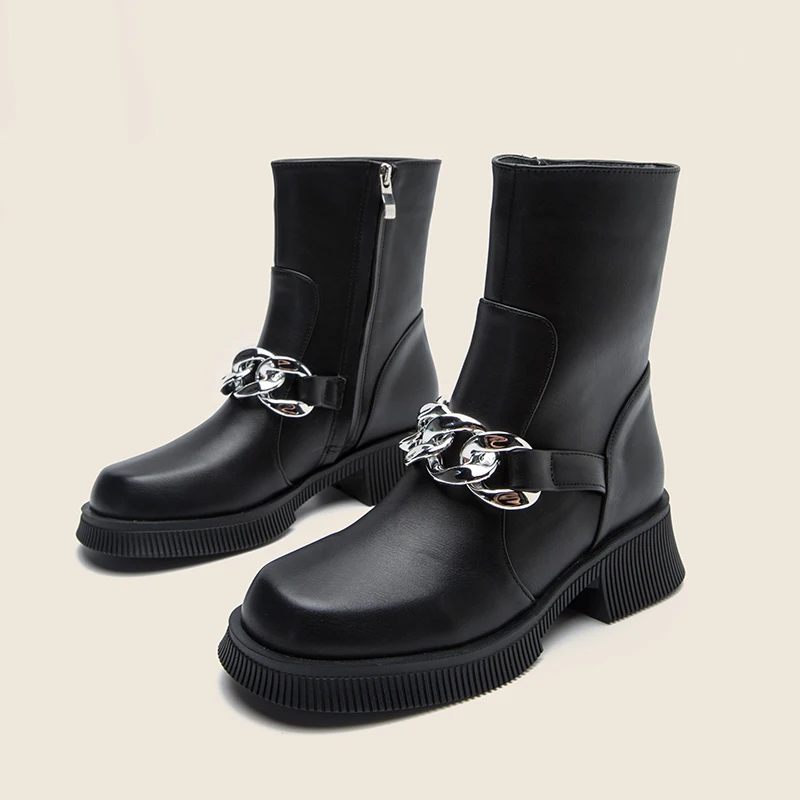 Women Ankle Boots For Woman Martin Boots 2021 New Arrivals Metal Chain Decoration Short Boots Designer Fashion Platform Boots
Women Ankle Boots For Woman Martin Boots 2021 New Arrivals Metal Chain Decoration Short Boots Designer Fashion Platform Boots
