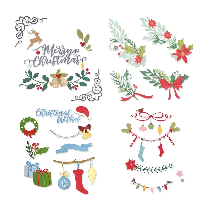 NEW Metal Cutting Dies Christmas Holiday Elements Banner Border Decorations DIY Crafts Scrapbooking Clear Stamps Photo Album
NEW Metal Cutting Dies Christmas Holiday Elements Banner Border Decorations DIY Crafts Scrapbooking Clear Stamps Photo Album