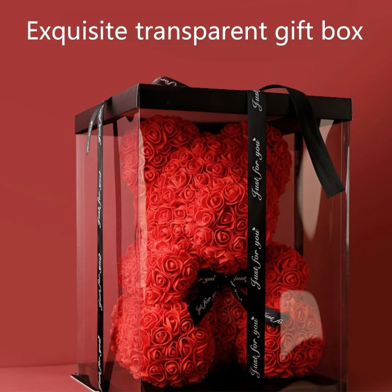 Rose bear with gift box - unique gift for girlfriend for birthday & anniversary - exclusive teddy bear made of red roses for the
Rose bear with gift box - unique gift for girlfriend for birthday & anniversary - exclusive teddy bear made of red roses for the