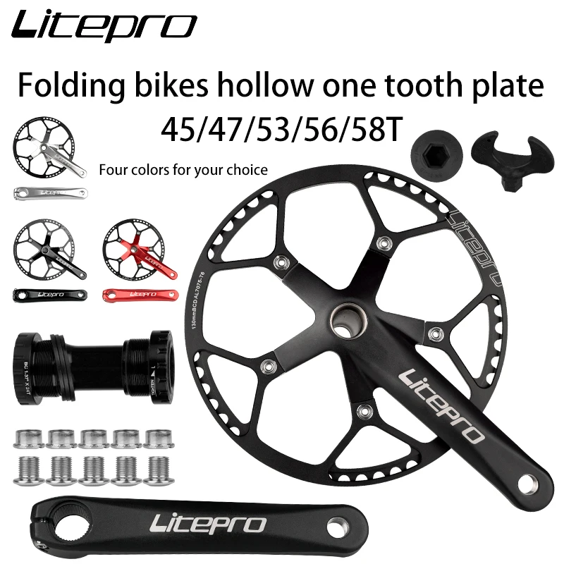 Litepro Folding Bike Hollow Integrated Crank 170 Aluminum Alloy Sprocket With Bottom Axis 45T 47T 53T 56T 58T Disk Bicycle Parts
Litepro Folding Bike Hollow Integrated Crank 170 Aluminum Alloy Sprocket With Bottom Axis 45T 47T 53T 56T 58T Disk Bicycle Parts
