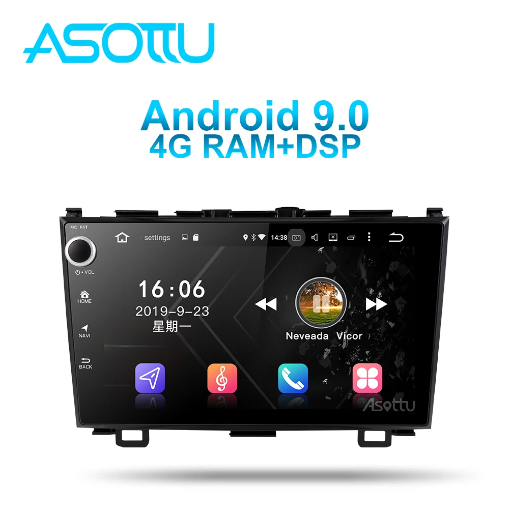 Фото Asottu HO601 android 9 0 PX6 автомобильный dvd gps для Honda CRV 2006 2011 с автомобильным Радио Видео