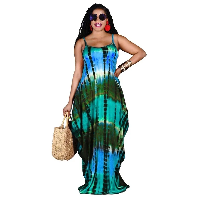 Summer Tie-Dye Printed Loose Sling Dresses Women Fashion Casual Big Swing Pockets Female Dress Plus Size Multicolor Women Wears
Summer Tie-Dye Printed Loose Sling Dresses Women Fashion Casual Big Swing Pockets Female Dress Plus Size Multicolor Women Wears