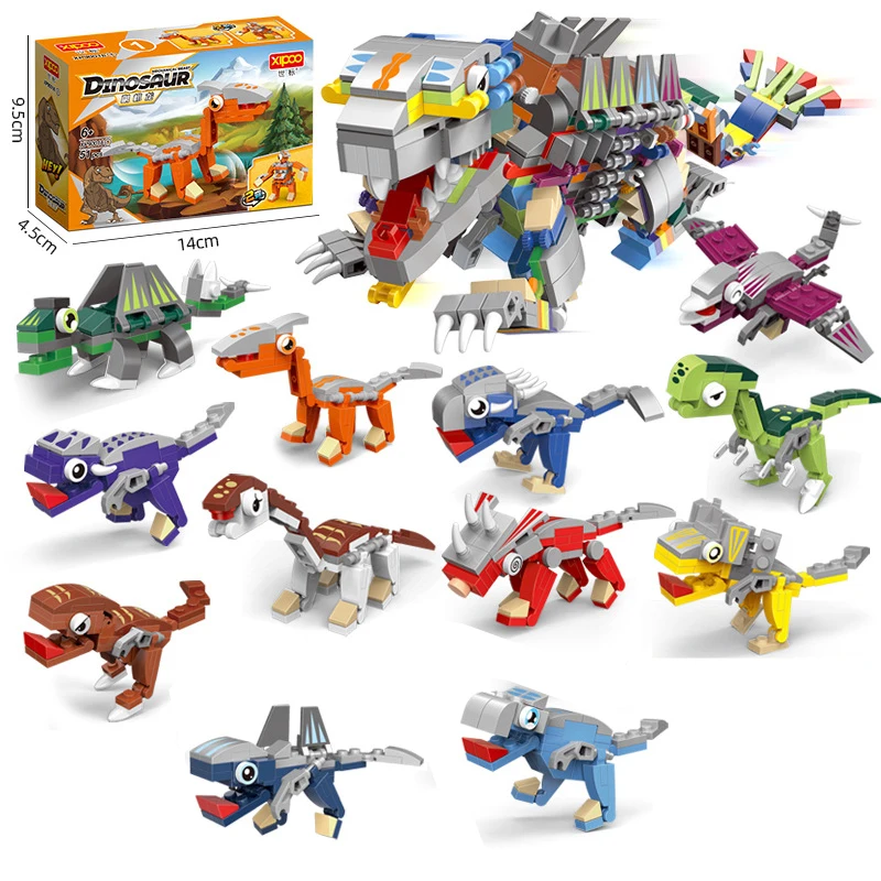 DIY Jurassic Dinosaur Tyrannosaurus Flying Dragon Raptor Stegosaurus Triceratops Building Block Toys For Children
DIY Jurassic Dinosaur Tyrannosaurus Flying Dragon Raptor Stegosaurus Triceratops Building Block Toys For Children