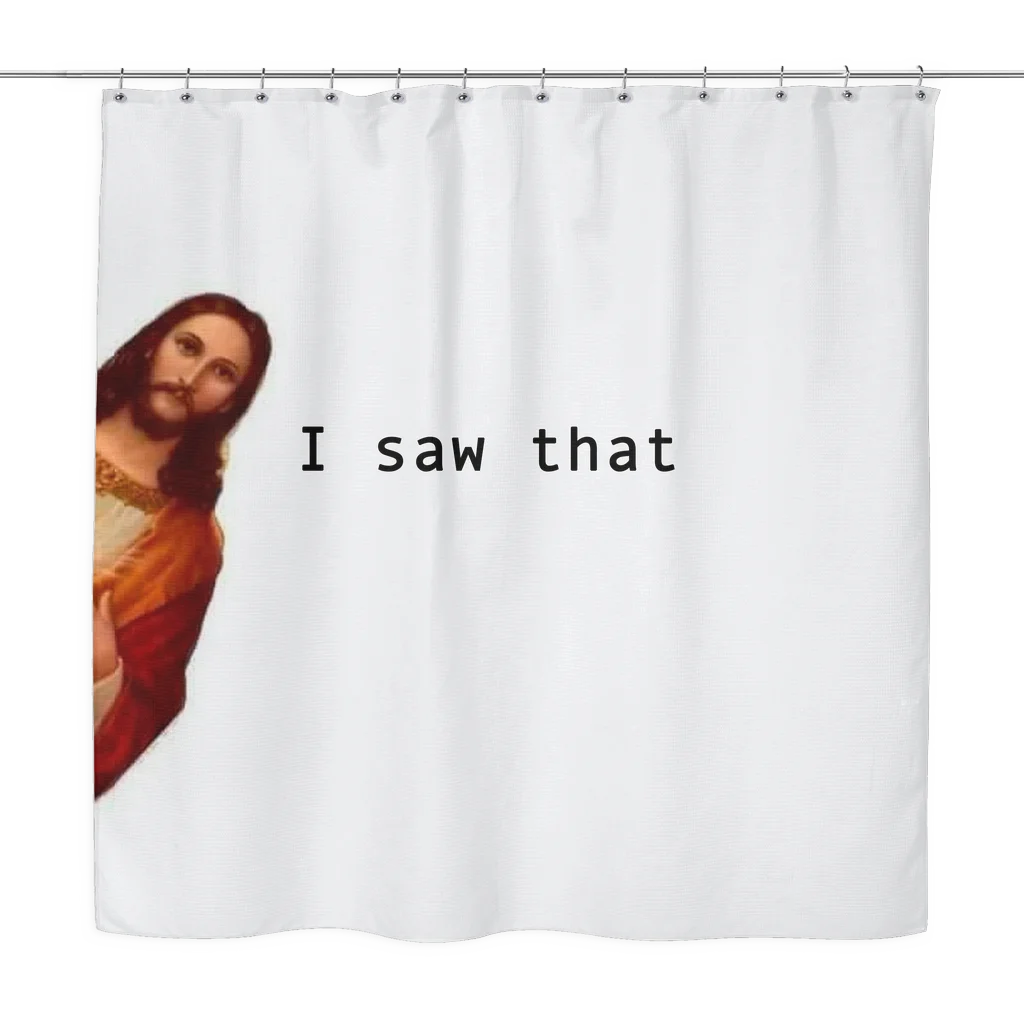 Jesus Peeking Shower Curtain - Funny Unique Bathroom Dorm Polyester Waterproof Decor
Jesus Peeking Shower Curtain - Funny Unique Bathroom Dorm Polyester Waterproof Decor