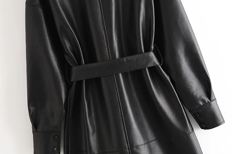 winter belt Faux Leather Jacket women long coat long sleeve Motorcycle Coat ladies black leather coat spring winter 2020
winter belt Faux Leather Jacket women long coat long sleeve Motorcycle Coat ladies black leather coat spring winter 2020