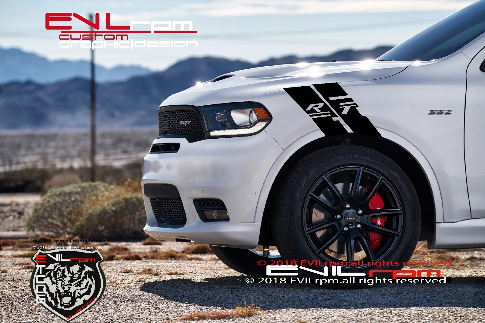 Для двустороннего крыла виниловая наклейка hash custom kit для DODGE DURANGO R T MOPAR HEMI |