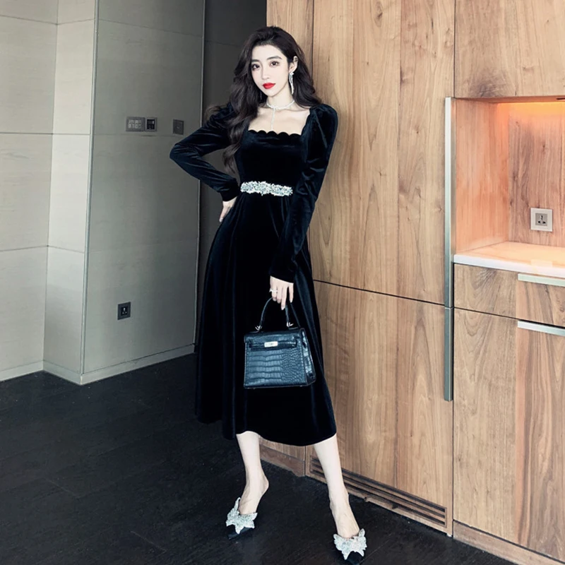 new arrival fashion women elegant office lady work style sweet high quality winter thick warm black long formal a-line dress
new arrival fashion women elegant office lady work style sweet high quality winter thick warm black long formal a-line dress