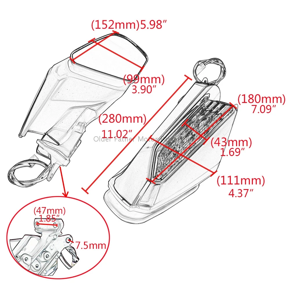 Motorcycle parts clignotant moto rearview mirror fairing turn signal side view Mirrors LED for Honda Golden Wing GL1800 2018-21
Motorcycle parts clignotant moto rearview mirror fairing turn signal side view Mirrors LED for Honda Golden Wing GL1800 2018-21
