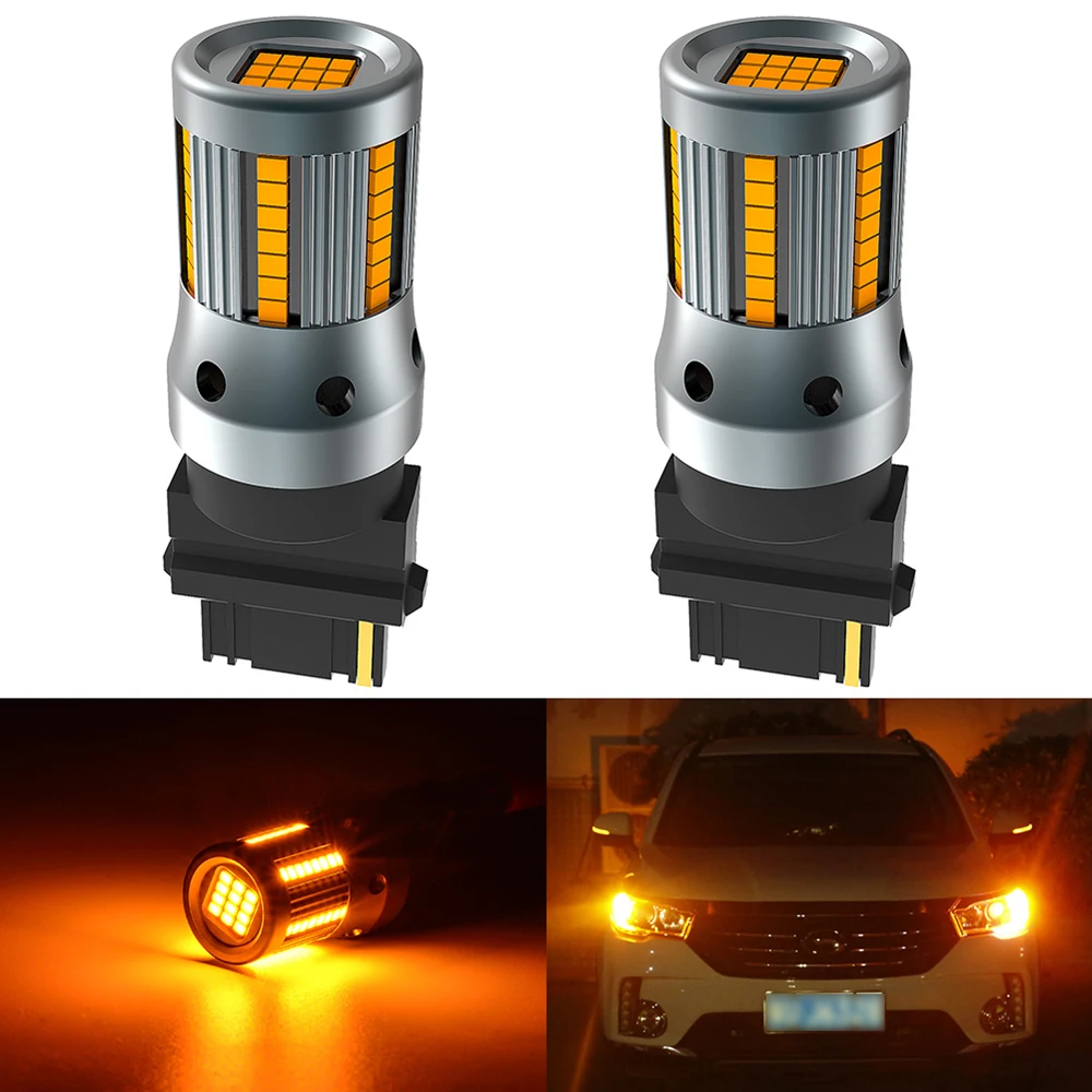 Фото 2 шт. светодиодсветодиодный поворотники 3200lm T20 7440 7440NA WY21W 1156 Ba15s P21W T25 3156|Сигнальная