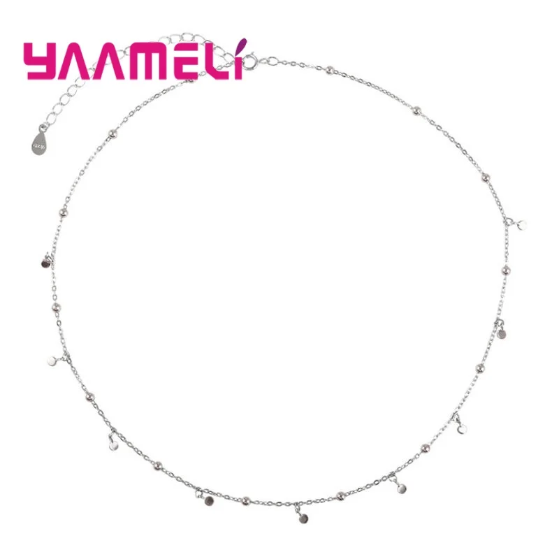 New Cute 925 Sterling Silver Geometric Round Choker Necklace For Fashion Women Minimalist Fine Jewelry Accessories
New Cute 925 Sterling Silver Geometric Round Choker Necklace For Fashion Women Minimalist Fine Jewelry Accessories