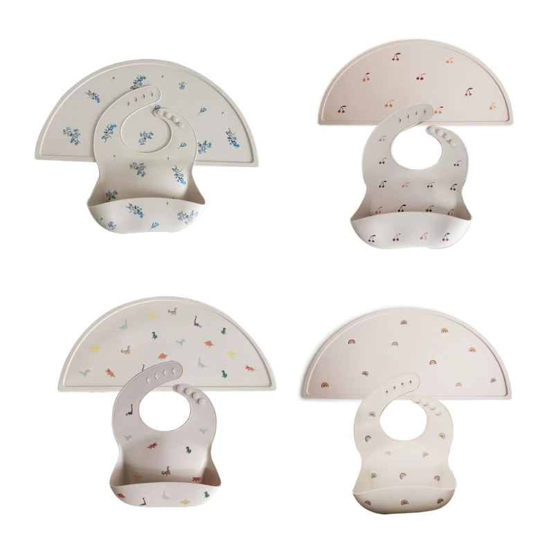 Toddler baby bib Placemat Silicone Set Waterproof table place Tableware Printed mat for infant kid eating
Toddler baby bib Placemat Silicone Set Waterproof table place Tableware Printed mat for infant kid eating