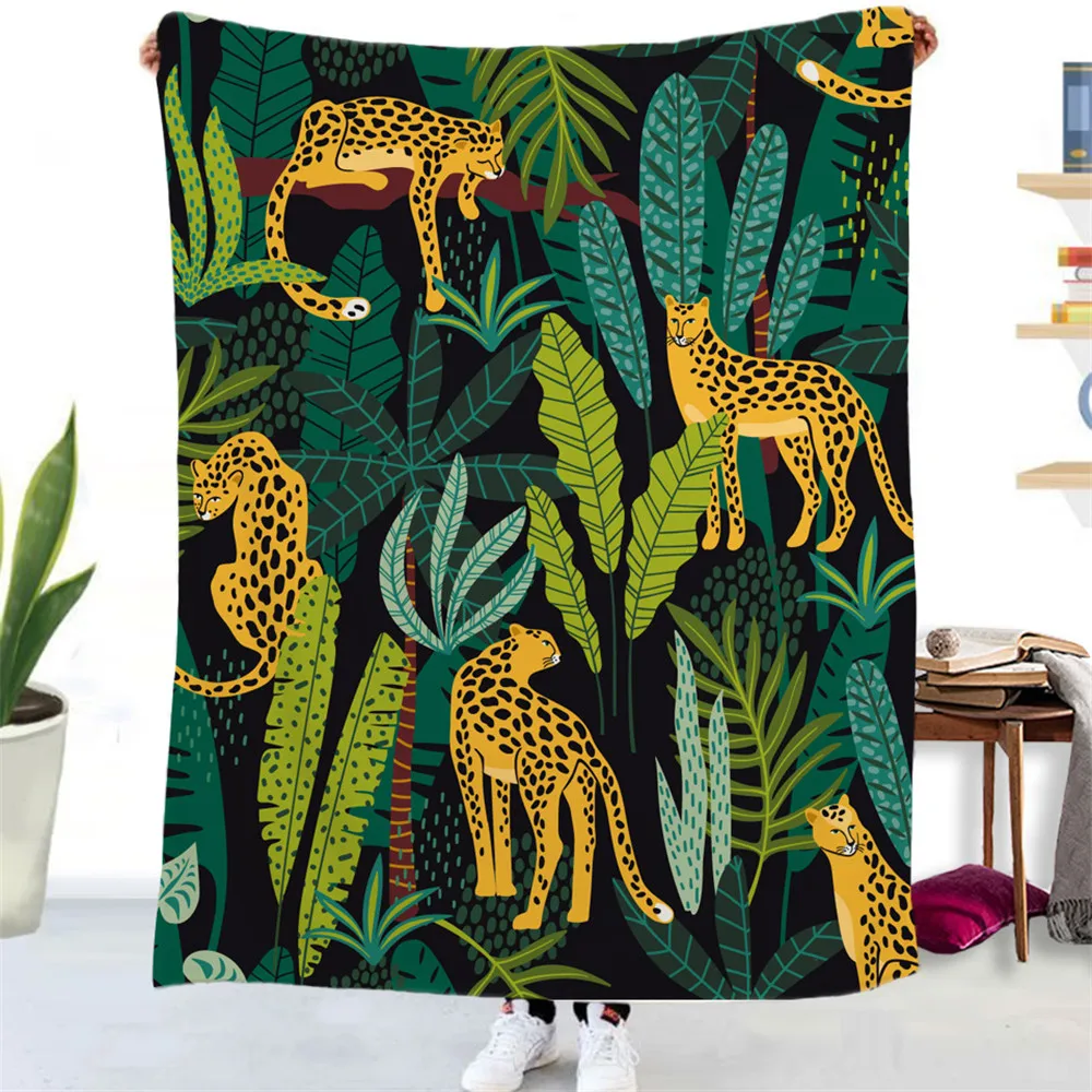 Tropical Leaf Leopard Blanket For Bed Sofa Thick Plush Sherpa Weighted Blanket Warm Bedspreads Travel Throw Blanket
Tropical Leaf Leopard Blanket For Bed Sofa Thick Plush Sherpa Weighted Blanket Warm Bedspreads Travel Throw Blanket