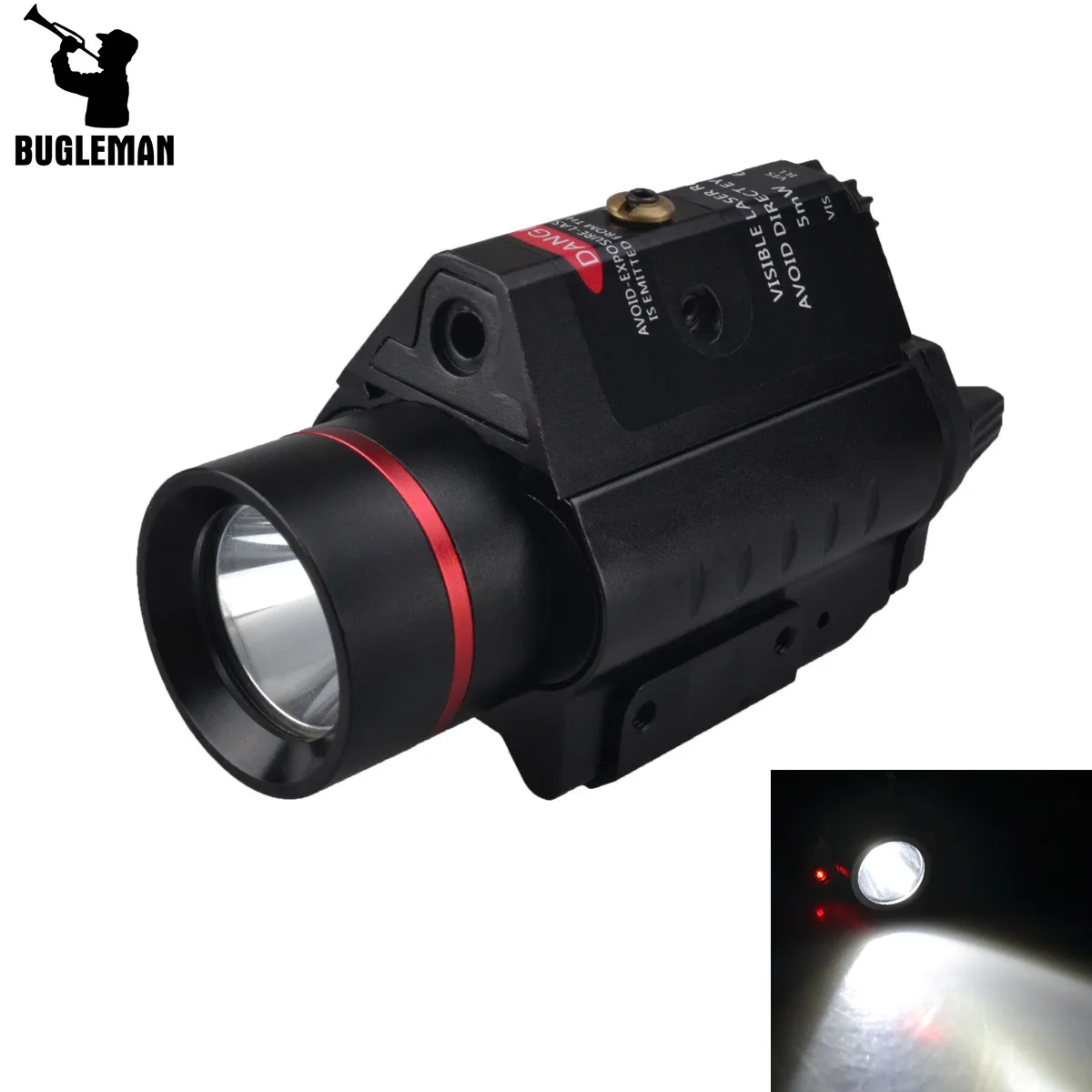 Bugleman SF-P15 5mW Red Laser Gun Sight w/ Mount+LED Tactical Pistol LED Flashlight Black ,CR123 Battery not included
Bugleman SF-P15 5mW Red Laser Gun Sight w/ Mount+LED Tactical Pistol LED Flashlight Black ,CR123 Battery not included
