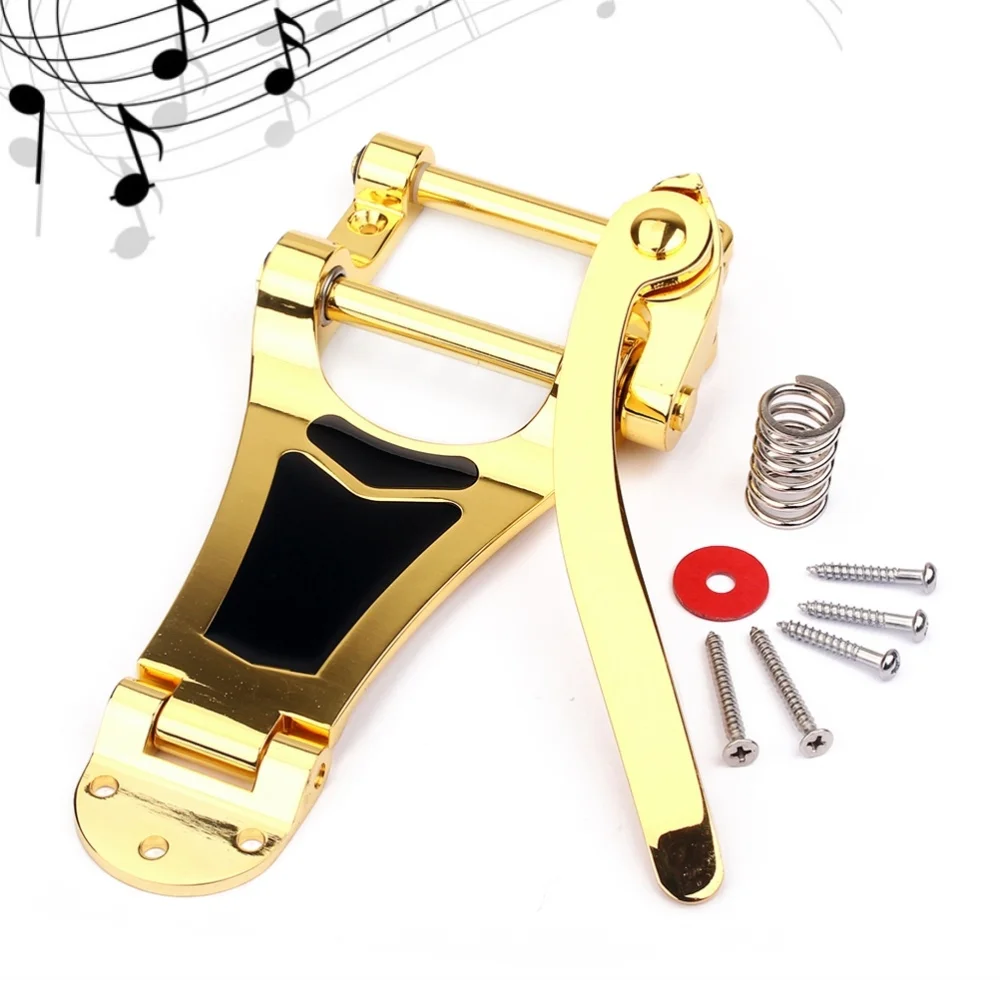 Replacement Tremolo Vibrato Bridge Tailpiece Set for Electric Guitar (Golden)