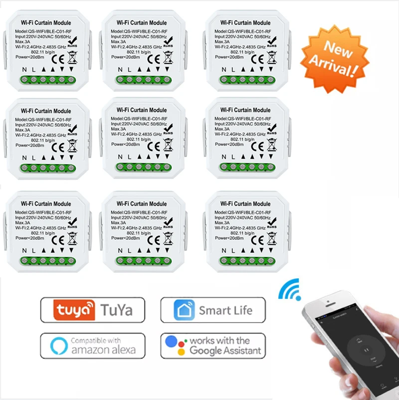 Tuya Smart Life WiFi Curtain Blinds DIY RF433 Module Switch Roller Shutter Motor Remote Control Work with Alexa Google Home
Tuya Smart Life WiFi Curtain Blinds DIY RF433 Module Switch Roller Shutter Motor Remote Control Work with Alexa Google Home