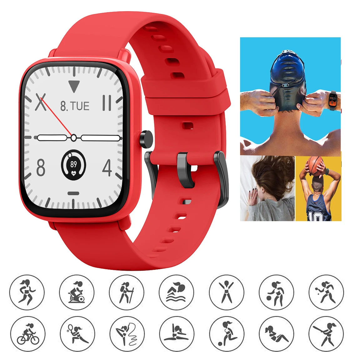 Fitness Tracker Digital Wristwatch Large Screen Multi-Functional Sports Support Incoming Call Vibration Alert Smart Watch
Fitness Tracker Digital Wristwatch Large Screen Multi-Functional Sports Support Incoming Call Vibration Alert Smart Watch