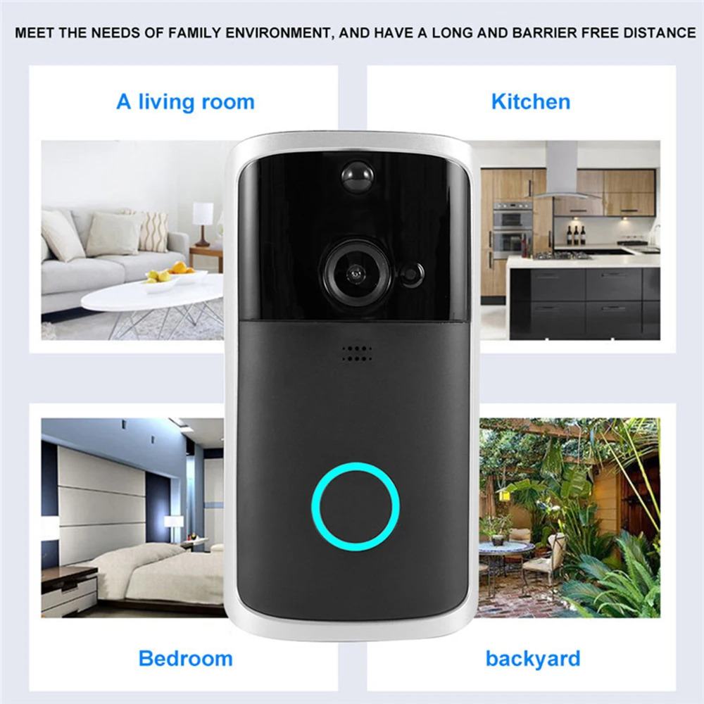 M7 720P Video Doorbell 166 Wide Angle Smart Home Security Camera Wireless Outdoor PIR Motion Detection Door bell for Apartment
M7 720P Video Doorbell 166 Wide Angle Smart Home Security Camera Wireless Outdoor PIR Motion Detection Door bell for Apartment