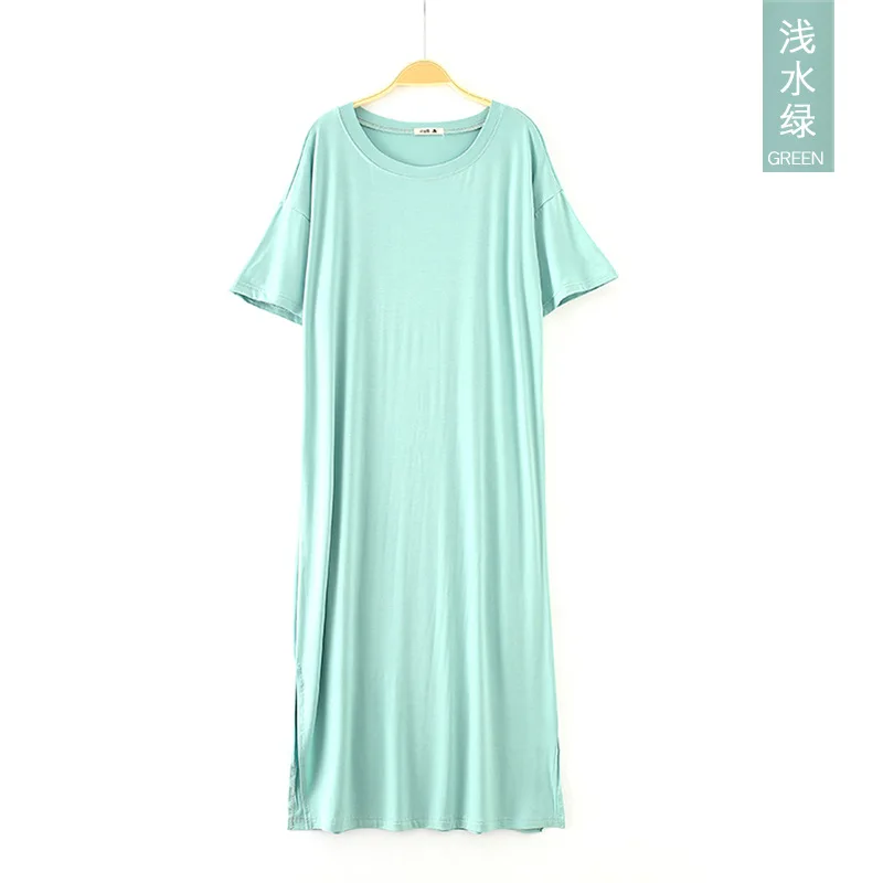 Casual Sleepwaer Women Summer Nightgown Oversize Long Night Dress Knee-length Solid Modle Short Sleeve Home Dress Cotton New
Casual Sleepwaer Women Summer Nightgown Oversize Long Night Dress Knee-length Solid Modle Short Sleeve Home Dress Cotton New