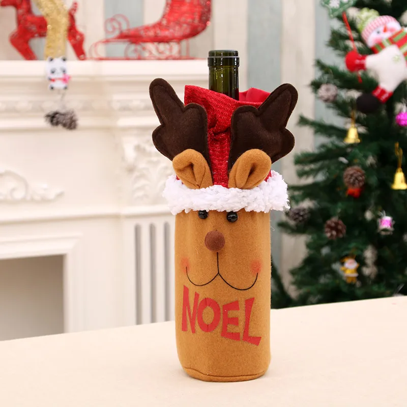 Merry Christmas decorations Wine Bottle cover Ornament Santa Claus/Elk/Snowman Xmas Decorations Wine cooler party home Decor 
Merry Christmas decorations Wine Bottle cover Ornament Santa Claus/Elk/Snowman Xmas Decorations Wine cooler party home Decor