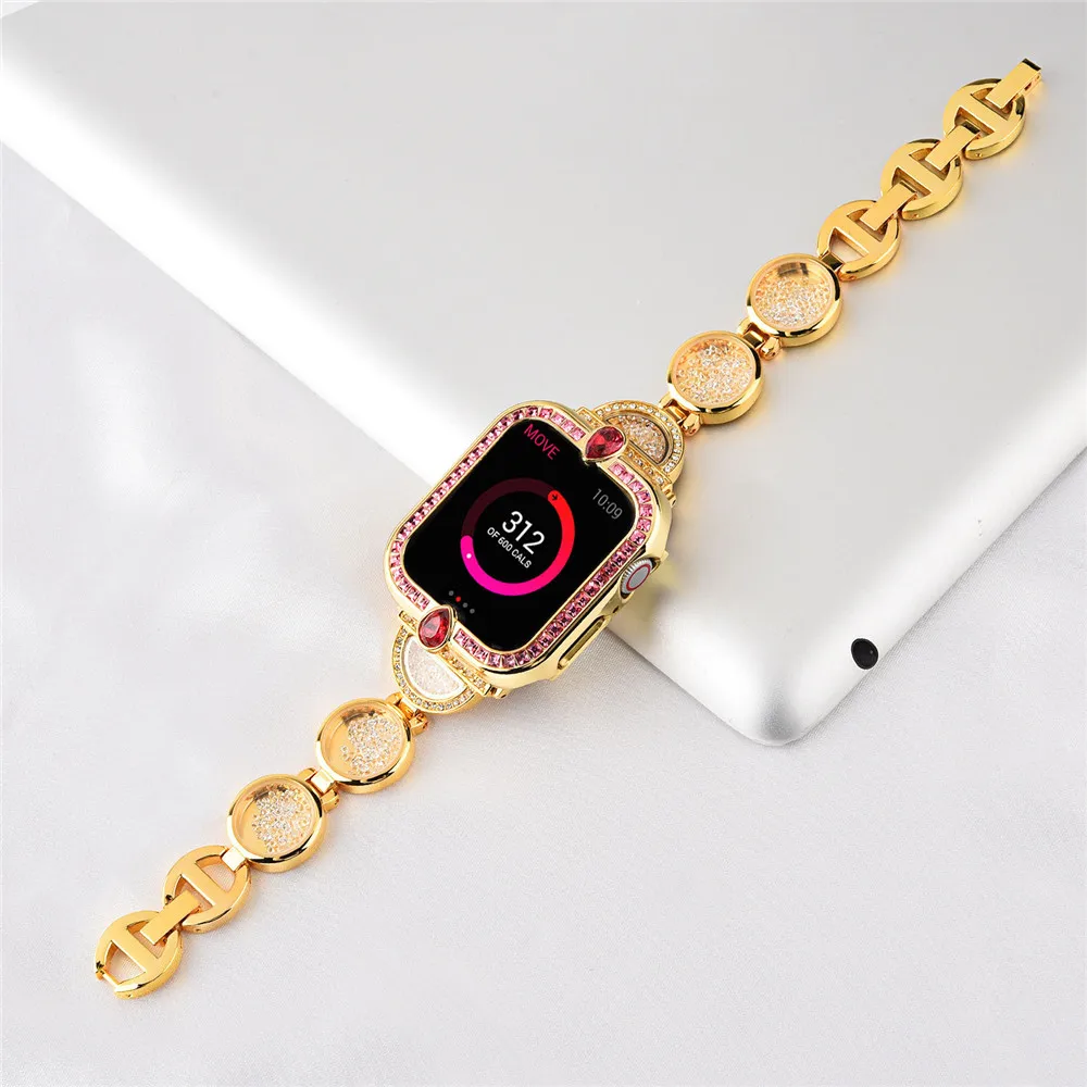 Metal Watchbands for Apple Watch SE 6 5 4 3 2 1 Luxury Diamond-studded Lady Women Girls Strap for IWatch 44mm 40mm 42 38mm Bands
Metal Watchbands for Apple Watch SE 6 5 4 3 2 1 Luxury Diamond-studded Lady Women Girls Strap for IWatch 44mm 40mm 42 38mm Bands