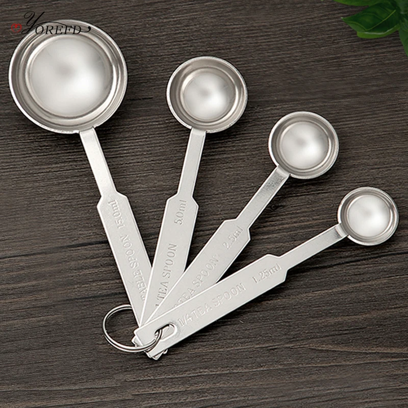 OYOREFD 4pcs/set Kitchen Stainless Steel Measuring Spoon Kitchen Cooking Powder Liquid Measuring Spoons Kitchen Measuring Tools
OYOREFD 4pcs/set Kitchen Stainless Steel Measuring Spoon Kitchen Cooking Powder Liquid Measuring Spoons Kitchen Measuring Tools