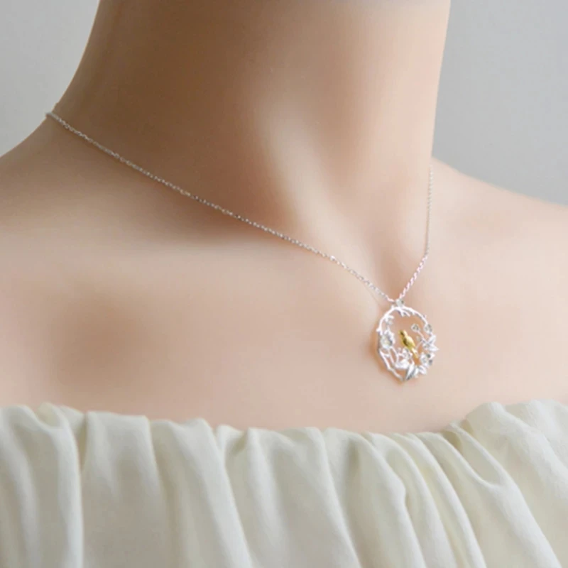 MEYRROYU Sterling Silver New Arrival Caged Bird Flower Wedding Necklace For Women Sweet Exquisite High Quality Jewelry Collares
MEYRROYU Sterling Silver New Arrival Caged Bird Flower Wedding Necklace For Women Sweet Exquisite High Quality Jewelry Collares