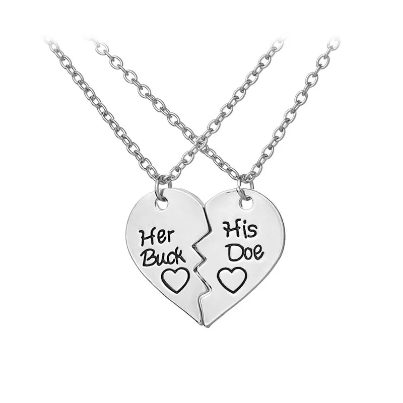 Valentine's Day Heart Shape Necklace“Her Buck His Doe” Letter Stainless Steel Pendant Give to Lovers Gift
Valentine's Day Heart Shape Necklace“Her Buck His Doe” Letter Stainless Steel Pendant Give to Lovers Gift