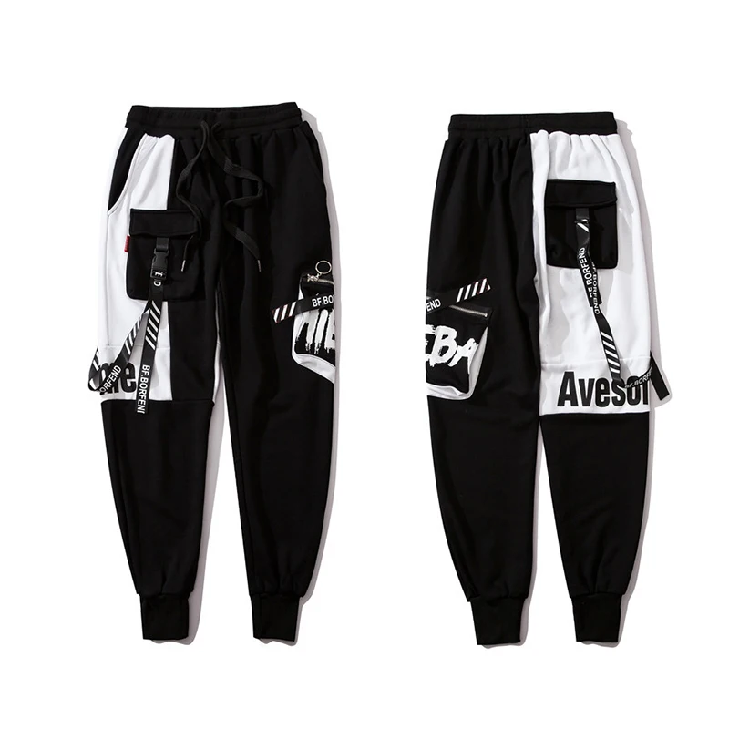 Men Streetwear Hip Hop Black Cargo Pants Pockets Harajuku Harem Pant Swag Ribbon Joggers Pants Contrast color Sweatpants Trouser
Men Streetwear Hip Hop Black Cargo Pants Pockets Harajuku Harem Pant Swag Ribbon Joggers Pants Contrast color Sweatpants Trouser